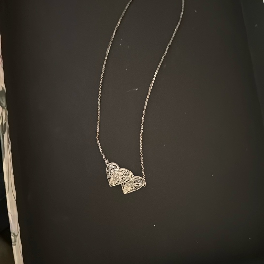 Elegant Silver Heart Pendant Necklace